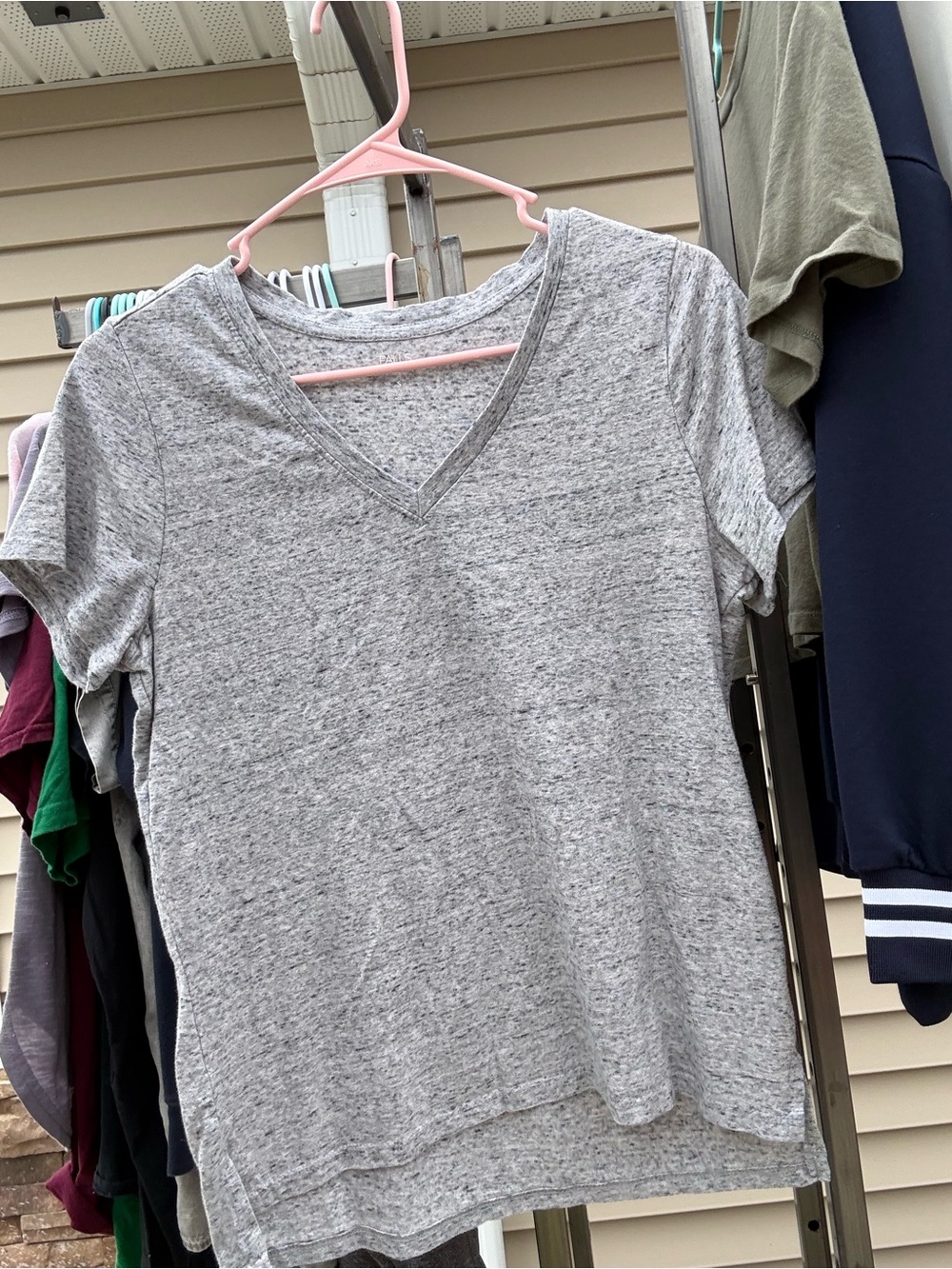 Falls Creek Women's Short Sleeve V-Neck Tee in Heather Gray